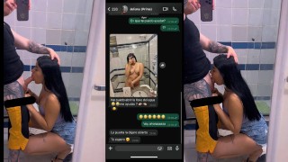 My nasty dog ​​is visiting and invites me to fuck her on WhatsApp