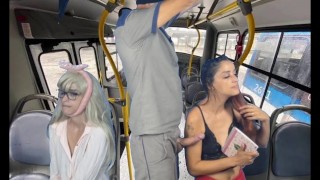 Pervert gets on the bus and rubs against women in public!