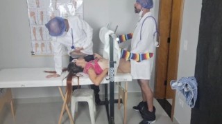 Blindfolded patient medical team fucks patient!
