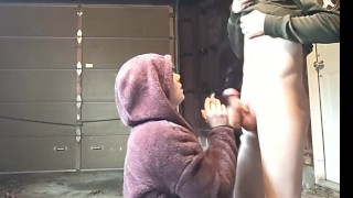 Scrawny Dicked Friend Pays For Blowjob while Heather Kane's on Her Cigarette Break